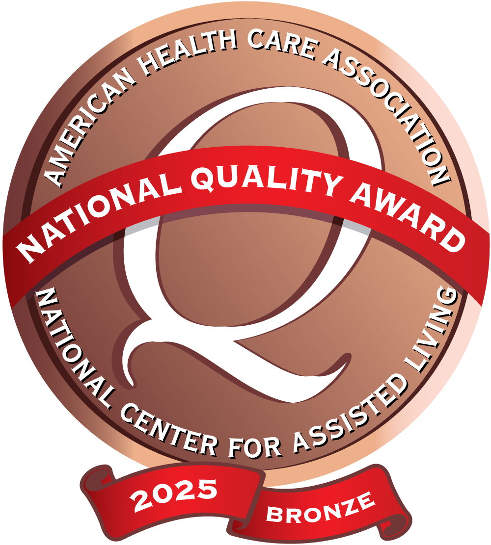 This WellBridge location is the proud recepient of the 2025 Bronze National Quality Award from the American Health Care Association National Center for Assisted Living.